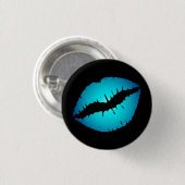Kleine Blauwe Lippen Knop Ronde Button 3,2 Cm (Voorkant /achterkant)