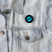 Kleine Blauwe Lippen Knop Ronde Button 3,2 Cm (In situ)