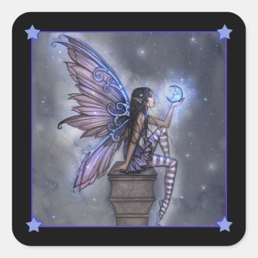 Kleine Blauwe Maan Fee Stickers (Voorkant)