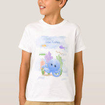 Kleine Blauwe Octopus Kinder T-Shirt