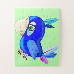 Kleine blauwe papegaai legpuzzel