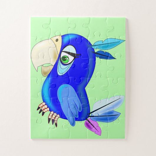 Kleine blauwe papegaai legpuzzel (Verticaal)