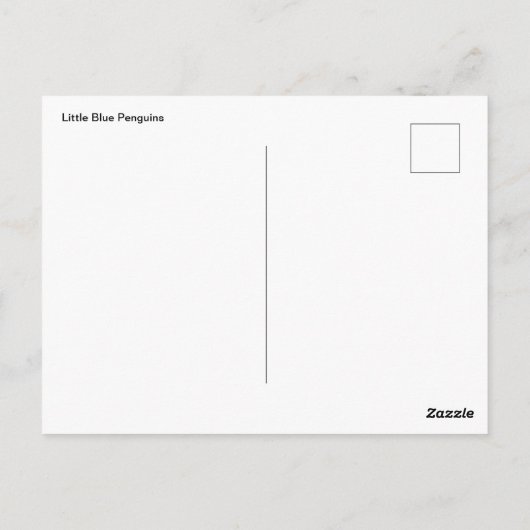 Kleine blauwe pinguïns briefkaart (Achterkant)