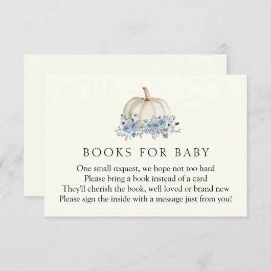 Kleine Blauwe Pompoen Boeken voor Baby Behuizing K Kaart (Voorkant / Achterkant)