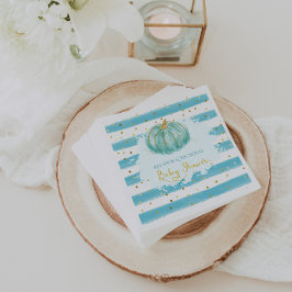 Kleine Blauwe Pompoen Herfst Baby Shower Servet