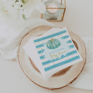 Kleine Blauwe Pompoen Herfst Baby Shower Servet