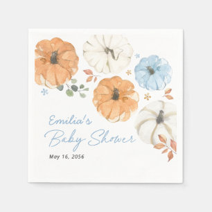 Kleine Blauwe Pompoen Jongen Baby Shower Aangepast Servet