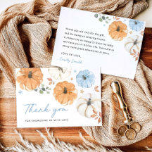 Kleine Blauwe Pompoen Jongen Baby Shower Bedankkaa