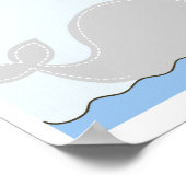 Kleine blauwe Prints voor walvissen en zeilboten (Hoek)