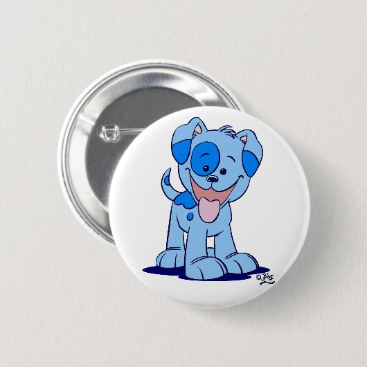 Kleine blauwe puppy button badge (Voorkant /achterkant)