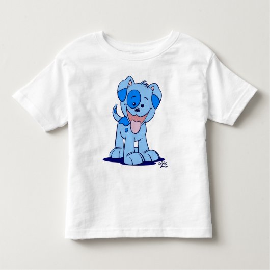 Kleine blauwe puppy children T-shirt (Voorkant)