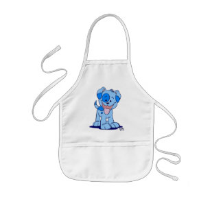 Kleine blauwe puppy kooking apron kinder schort