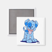 Kleine blauwe puppy magneet (Voorkant / Achterkant)