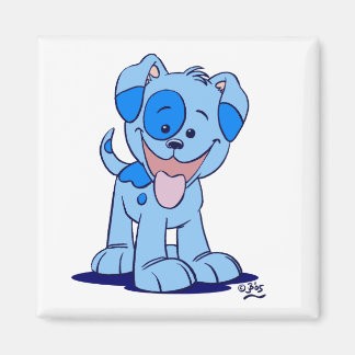 Kleine blauwe puppy magneet