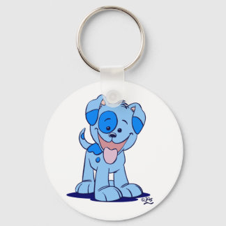 Kleine blauwe puppy sleutelhanger
