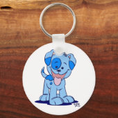 Kleine blauwe puppy sleutelhanger (Voorkant)