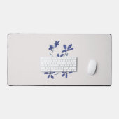 Kleine blauwe romantische bloemen bureaumat (Keyboard & Muis)