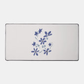 Kleine blauwe romantische bloemen bureaumat (Voorkant)