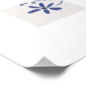Kleine Blauwe Romantische Bloemen Poster (Hoek)