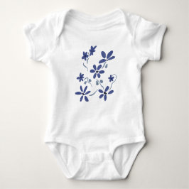 Kleine blauwe romantische bloemen romper
