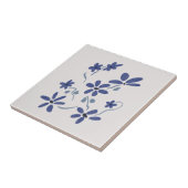 Kleine blauwe romantische bloemen tegeltje (Zijkant)
