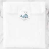 Kleine blauwe schattige walvis | Ronde Sticker (Tas)