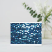 kleine blauwe sequenties briefkaart (Staand voorkant)
