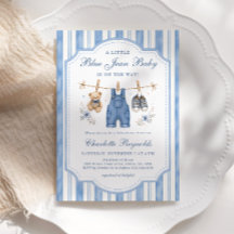 Kleine Blauwe Spijkerbroek Baby Jongen Baby Shower
