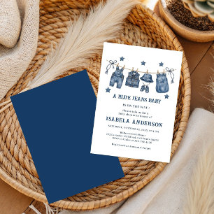 Kleine Blauwe Spijkerbroek Is Op Komst, Denim Baby Kaart