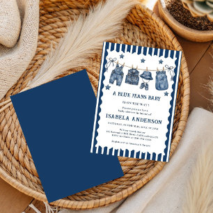 Kleine Blauwe Spijkerbroek Is Op Komst, Denim Baby Kaart
