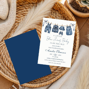 Kleine Blauwe Spijkerbroek Is Op Komst, Denim Baby Kaart
