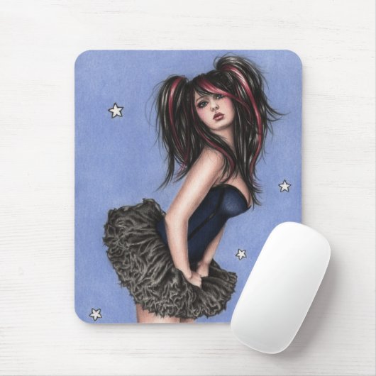 Kleine blauwe ster Mousepad Muismat (Met muis)
