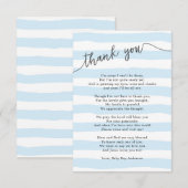 Kleine blauwe streekjongen bedankkaart (Voorkant / Achterkant)