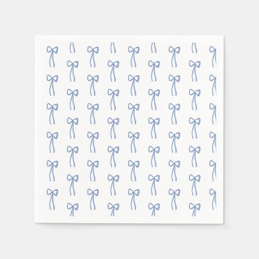 Kleine blauwe strik papier servet (Voorkant)