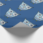 Kleine blauwe uil cadeaupapier (Hoek)