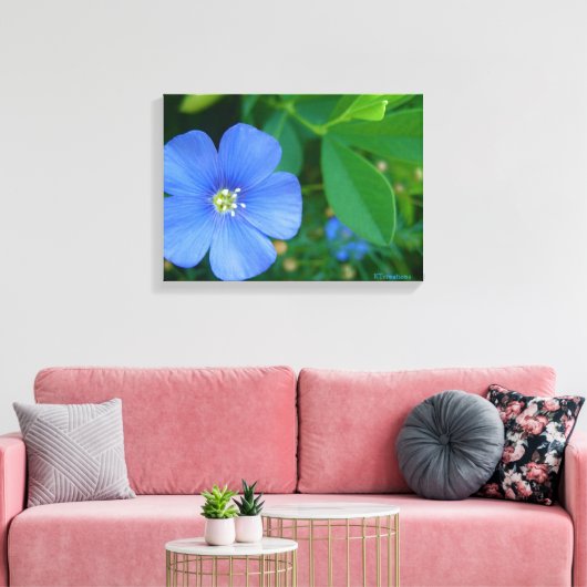 Kleine blauwe ventilator canvas afdruk (Insitu (Woonkamer))