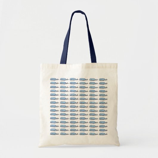 Kleine blauwe vinvissen tote bag (Voorkant)