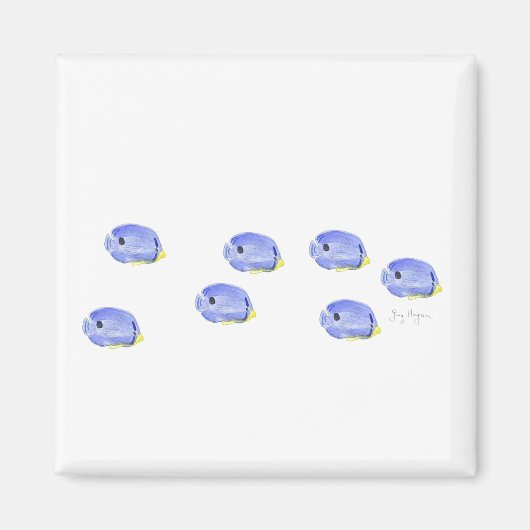 Kleine blauwe vismagneet magneet (Voorkant)