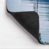 Kleine blauwe Vissende boot Muismat (Hoek)