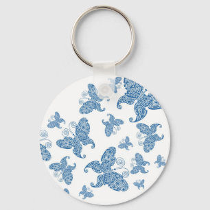 Kleine blauwe vlinder sleutelhanger