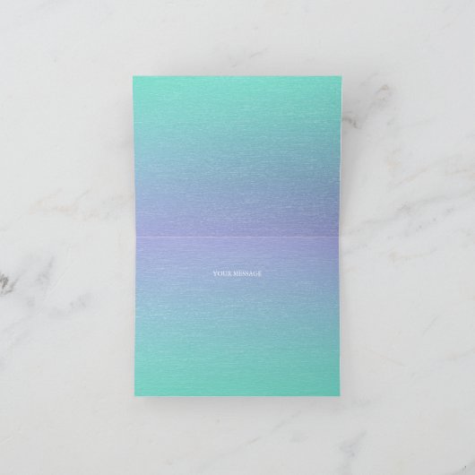 Kleine Blauwe Vogel Bloemen Dank u kaart (Binnen)