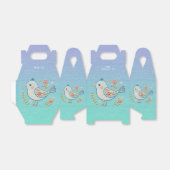 Kleine Blauwe Vogel Bloemen Favoriete Doos Bedankdoosjes (Uitgevouwen)