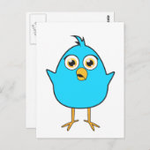 Kleine blauwe vogel briefkaart (Voorkant / Achterkant)