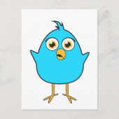 Kleine blauwe vogel briefkaart (Voorkant)