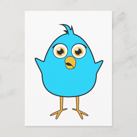 Kleine blauwe vogel briefkaart (Voorkant)