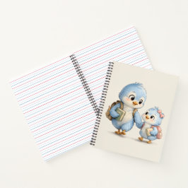 Kleine Blauwe Vogel Broer Schrijfboek Notitieboek
