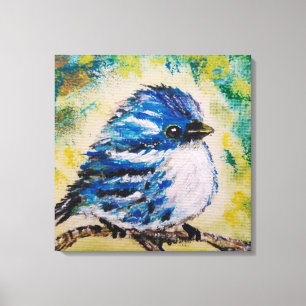 Kleine Blauwe Vogel Canvas Print