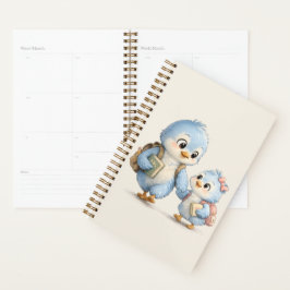 Kleine Blauwe Vogel Dagelijkse Planner Notitieboek