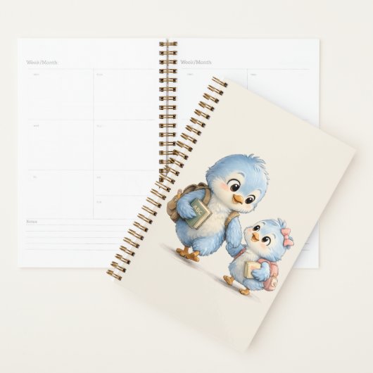 Kleine Blauwe Vogel Dagelijkse Planner Notitieboek (Display)