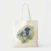 Kleine blauwe vogel tote bag (Voorkant)